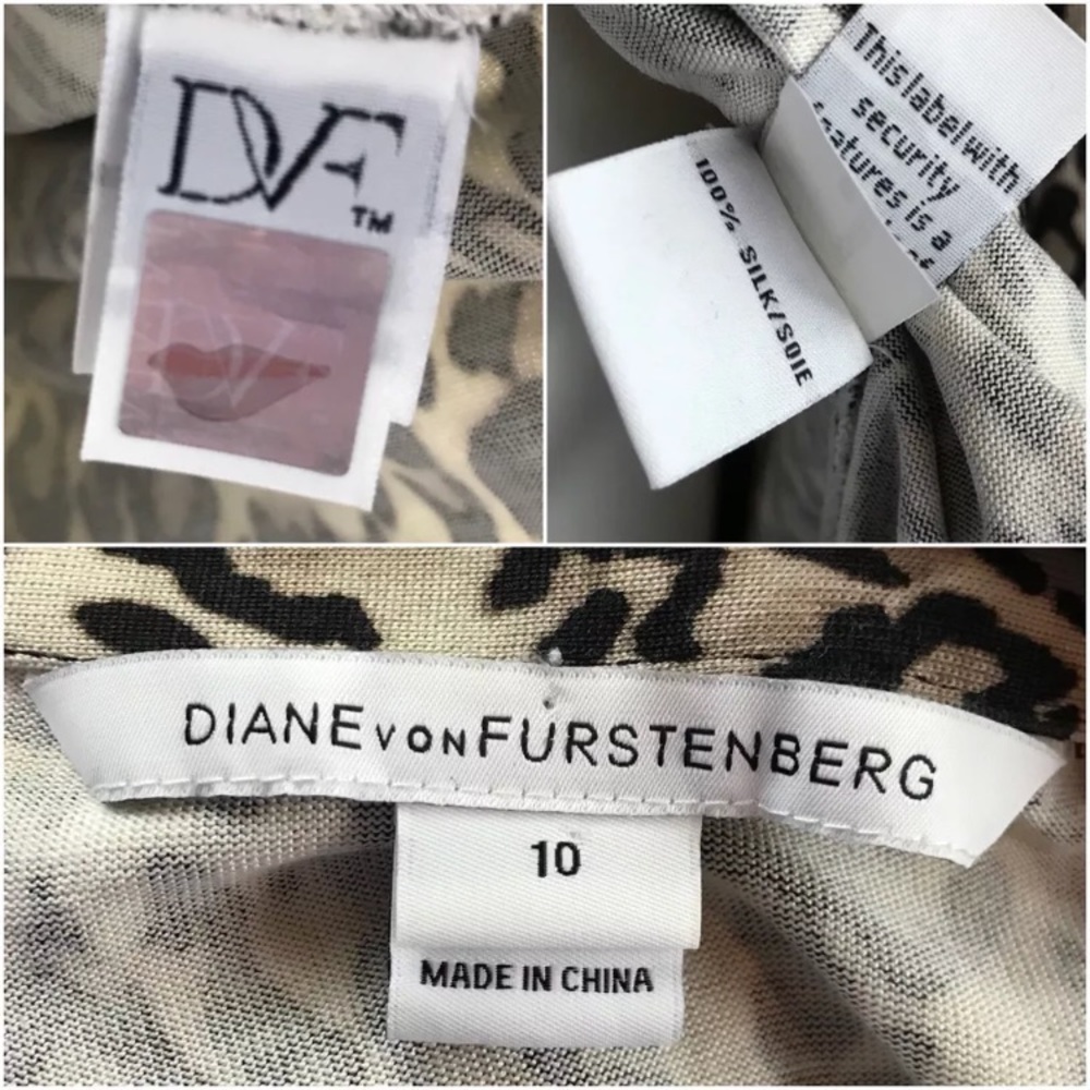 <DVF> Silk Leopard Print Wrap Dress Diane Von - Picture 7 of 7